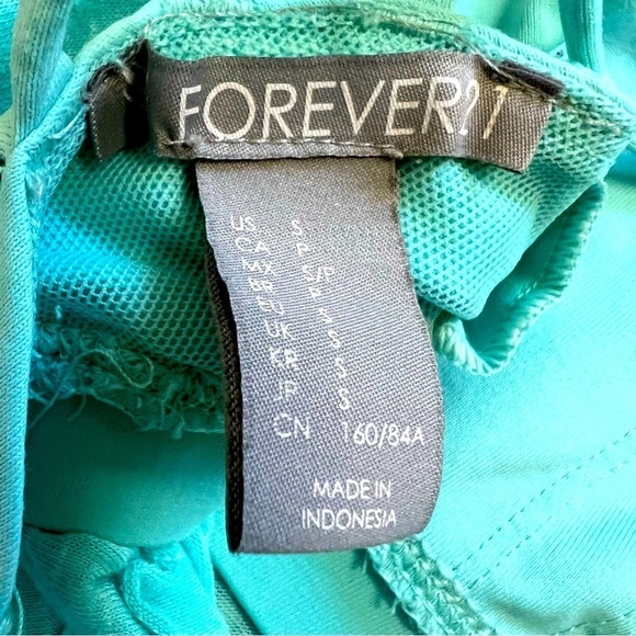 Women’s F21 Turquoise Workout T-Shirt Crisscross Back Size S - Picture 10 of 12